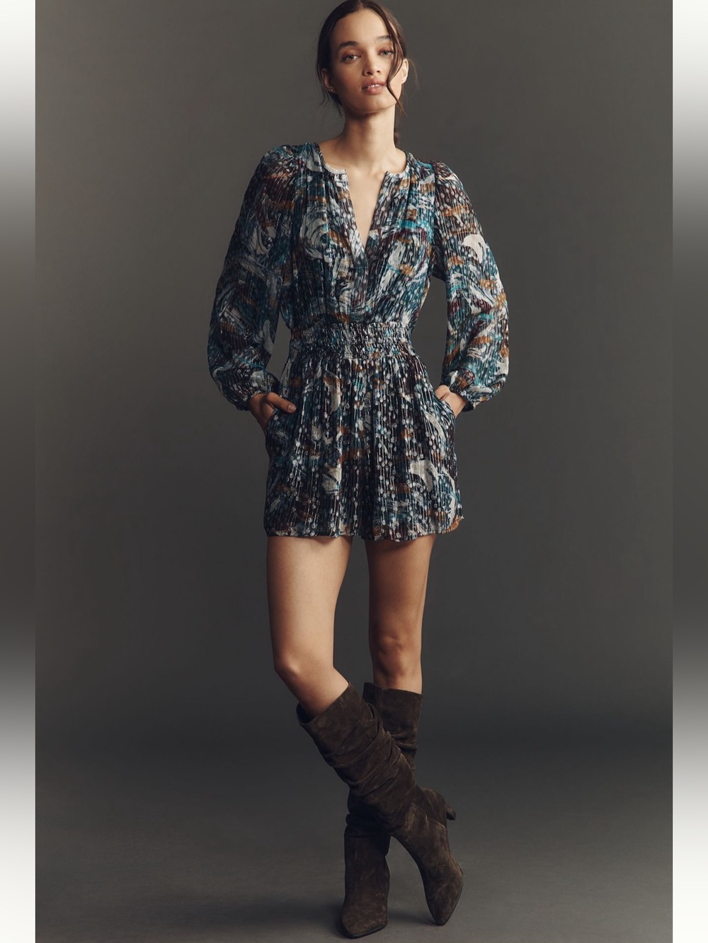 Anthropologie Shimmery Coastal Somerset Romper Metallic NWT Small Glam
